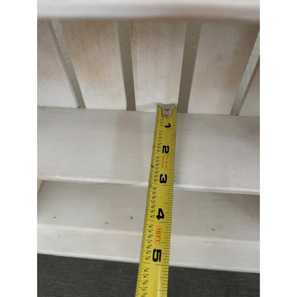 Vintage White Wood House Shaped Trinket Minature Display Shelf Grannycore 23x15